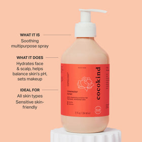Cocokind on bathroom vanity staged with towel showing easy daily routine boost