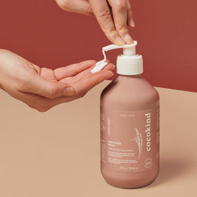 Cocokind label close-up on pump highlighting ingredient transparency benefit