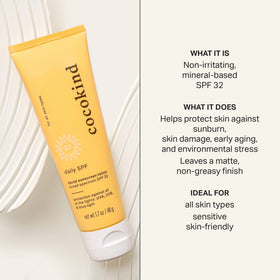 Cocokind sunscreen texture close-up highlighting lightweight, non-greasy finish