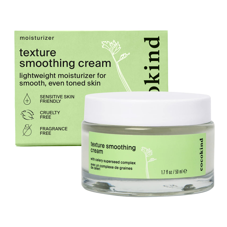 Cocokind front jar shot showing packaging and lightweight moisturizer benefits