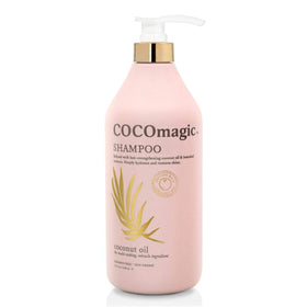 CocoMagic in a bathroom lifestyle setting showing nourishing routine and polished shine