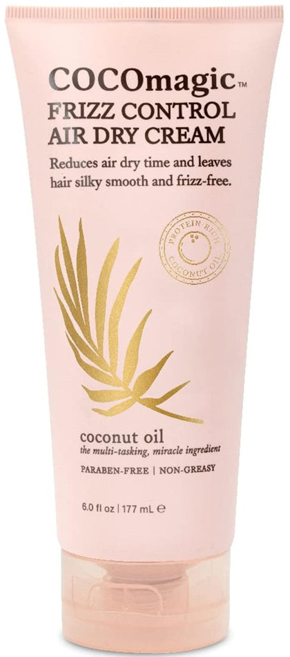 Cocomagic front packaging showing 6 oz tube and branding benefit: lightweight frizz control
