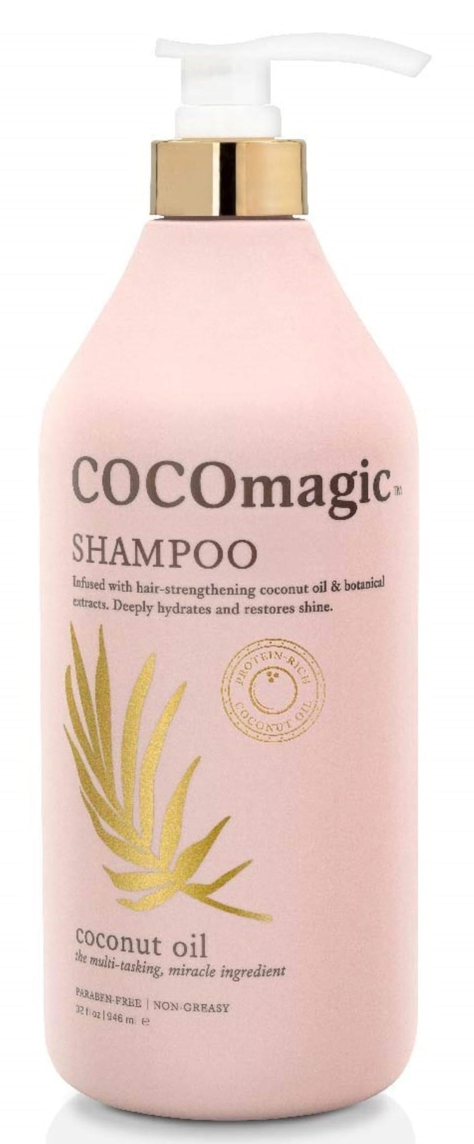 CocoMagic front packaging showing 32 oz bottle and clear branding for shelf appeal