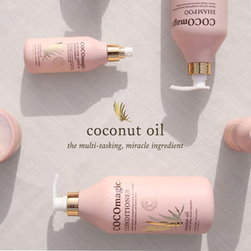 Cocomagic ingredient label highlighting coconut oil and botanicals for informed ingredient transparency