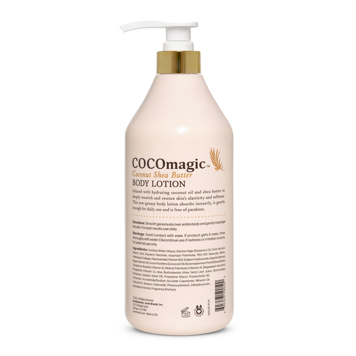 Cocomagic lotion texture close-up highlights creamy consistency for quick absorption