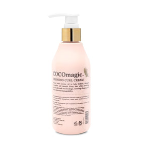 Cocomagic texture closeup of cream demonstrating smooth coconut-infused consistency for easy styling