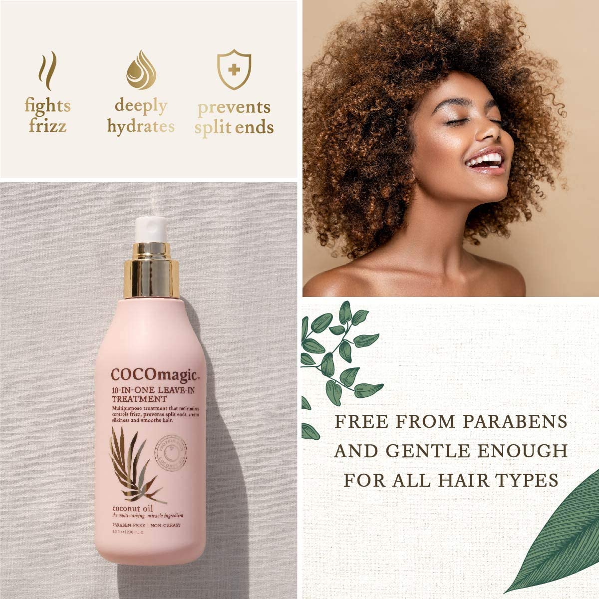Cocomagic texture on hand showing lightweight formula and easy absorption