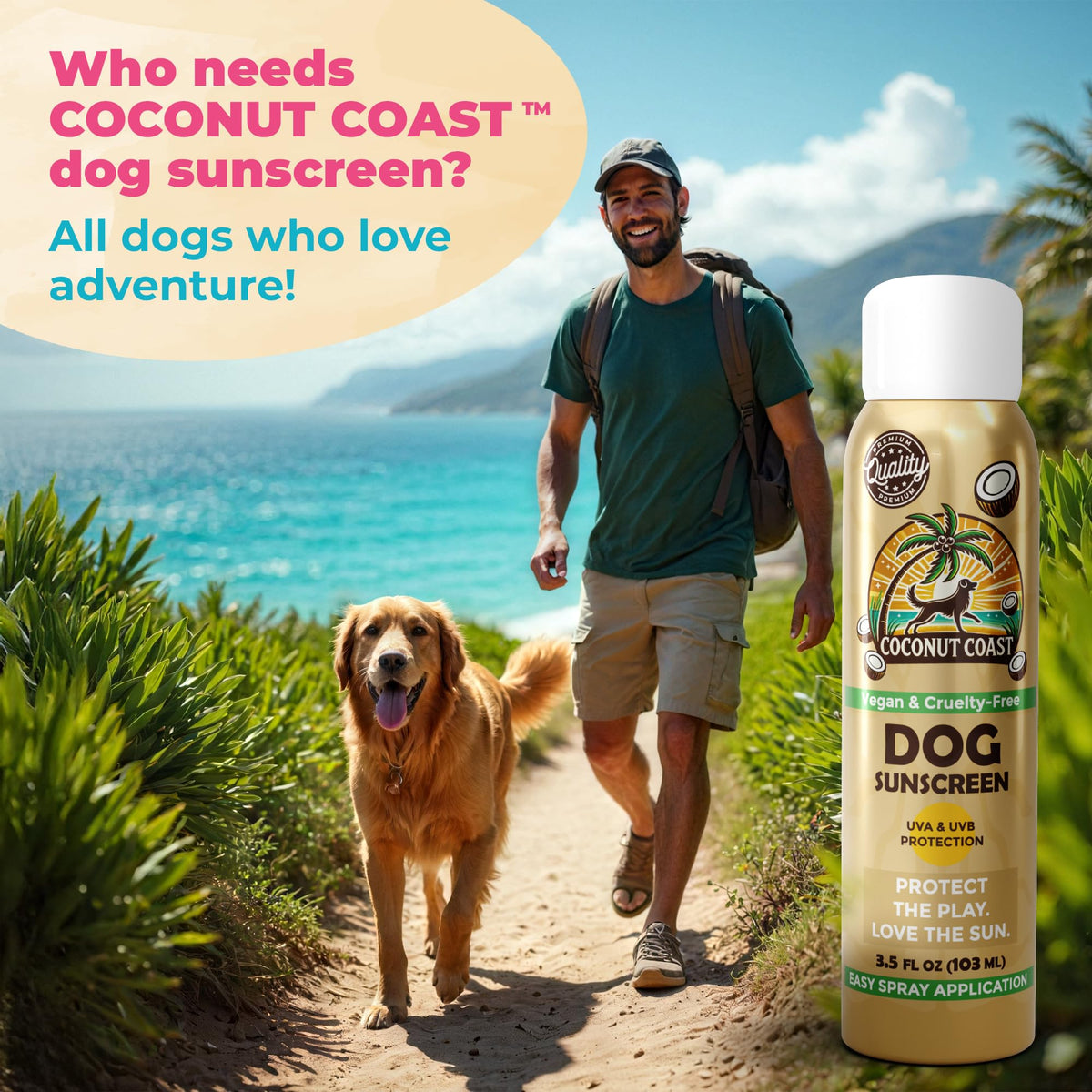 Coconut Coast ingredients label highlighting titanium dioxide and natural oils