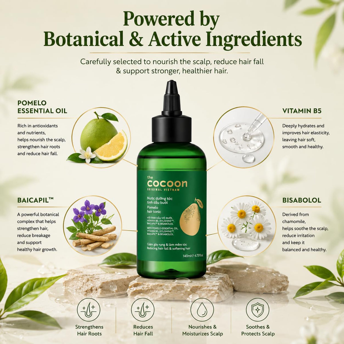 Cocoon Original pomelo oil texture closeup highlighting lightweight conditioning