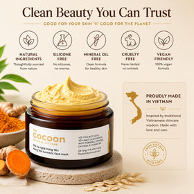 COCOONORIGINAL on bathroom vanity beside towel for calming skincare routine