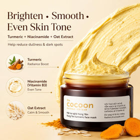 COCOONORIGINAL close-up texture of turmeric clay mask for smooth application