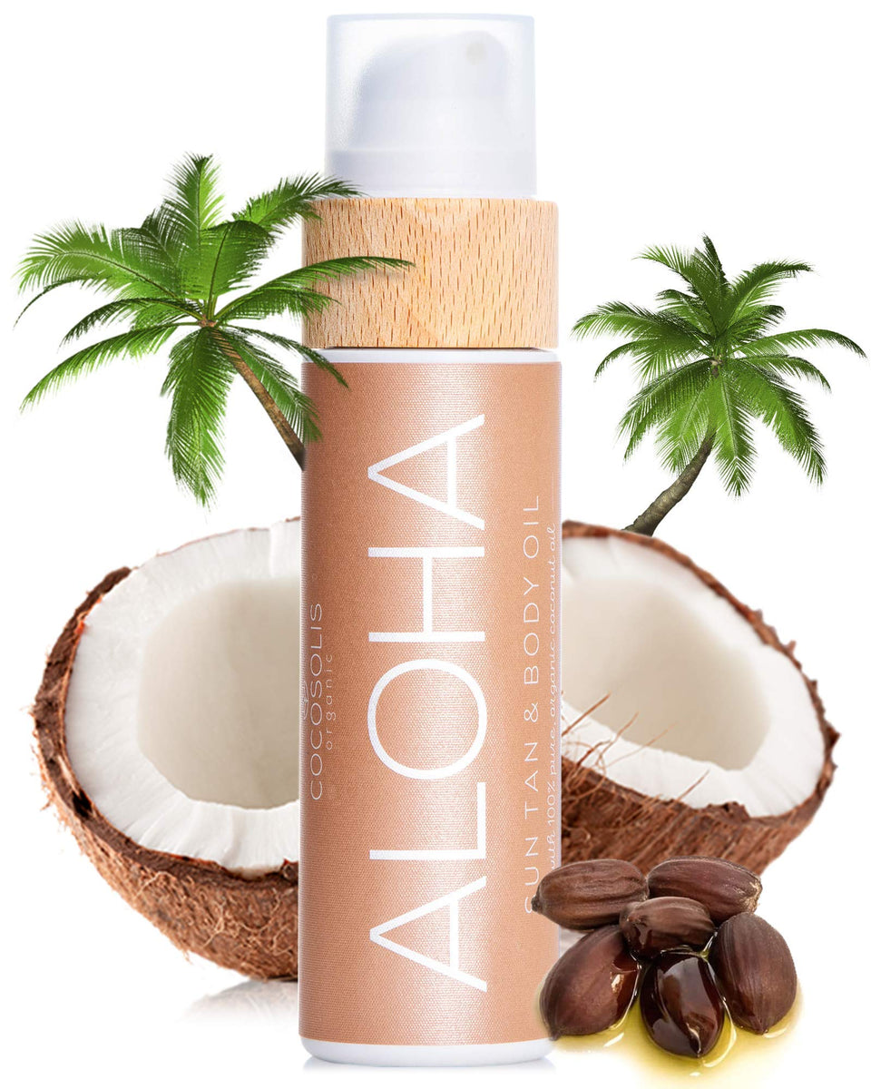 COCOSOLIS ALOHA front bottle shot showing packaging and organic appeal