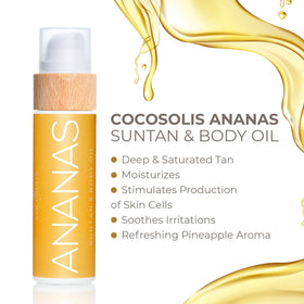 COCOSOLIS ANANAS label close-up highlighting vitamin E and organic oils