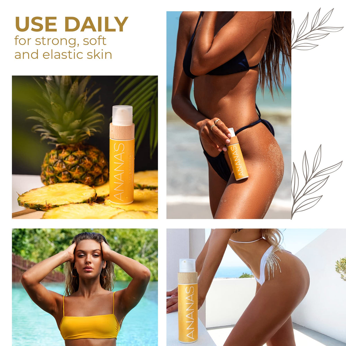 COCOSOLIS ANANAS pour demonstrating oil texture and quick absorption