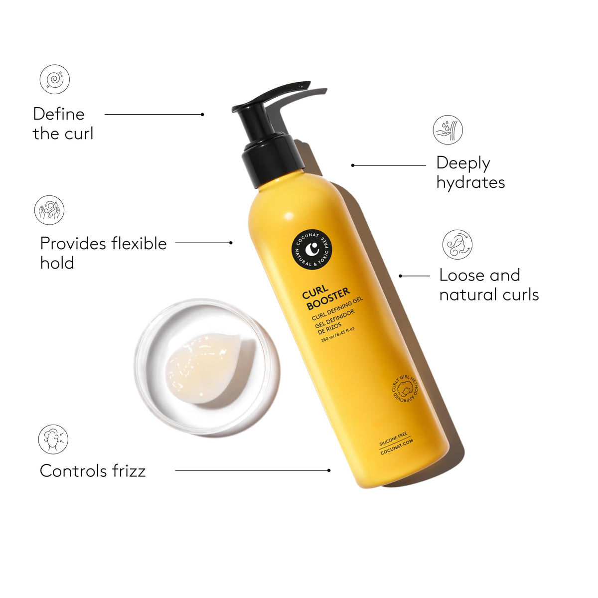 COCUNAT ingredients display with argan oil and grapefruit highlighting natural conditioning benefits