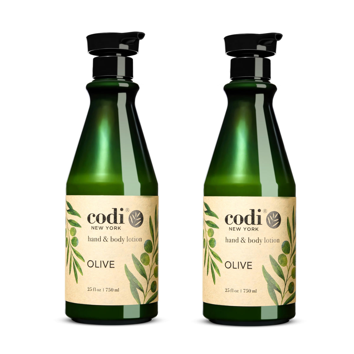 Codi N Codi front bottle view showing olive lotion, highlighting deep hydration