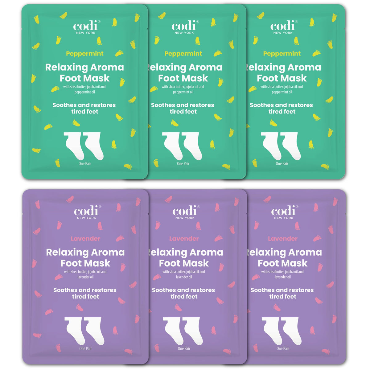 Codi New York front packaging showing six pairs and calming colors