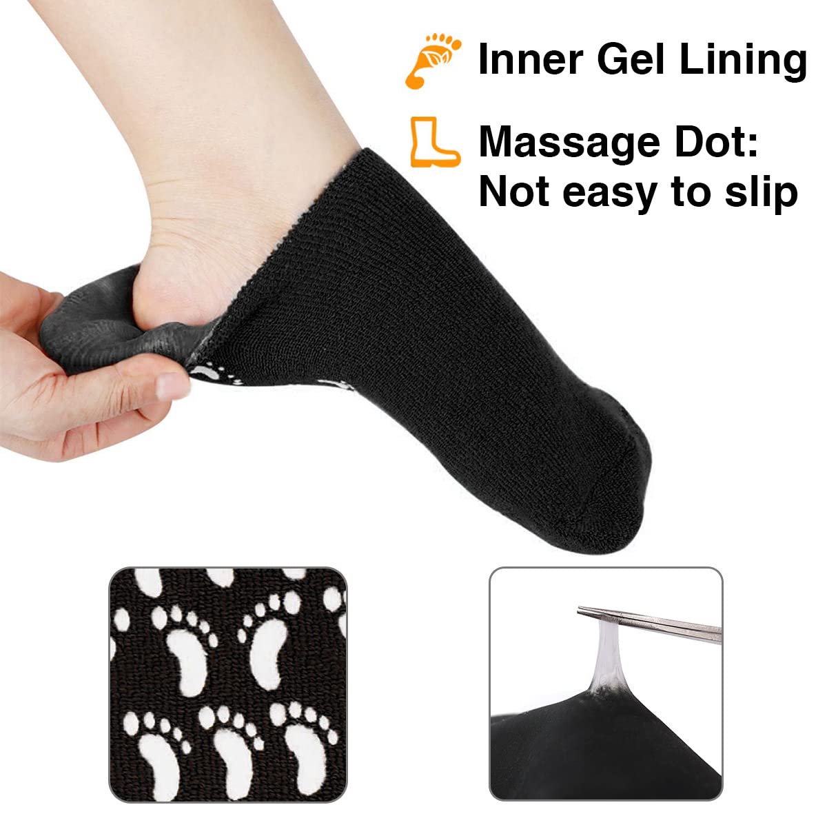 Codream socks worn on feet during treatment demonstrating leak-free moisturization