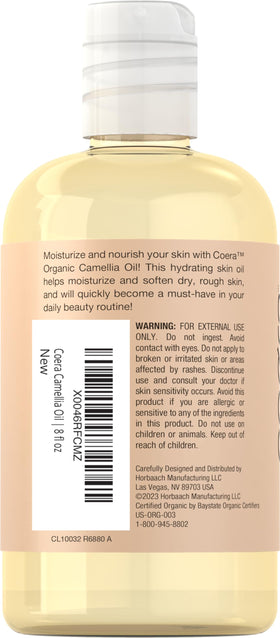 Coera label close-up highlighting organic, fragrance-free ingredient benefits