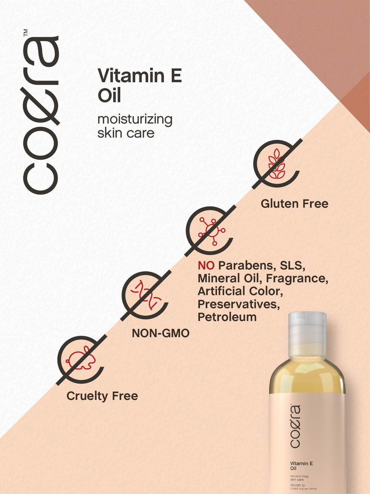 Hand applying Coera vitamin E oil to cuticles, promotes softer nails and skin