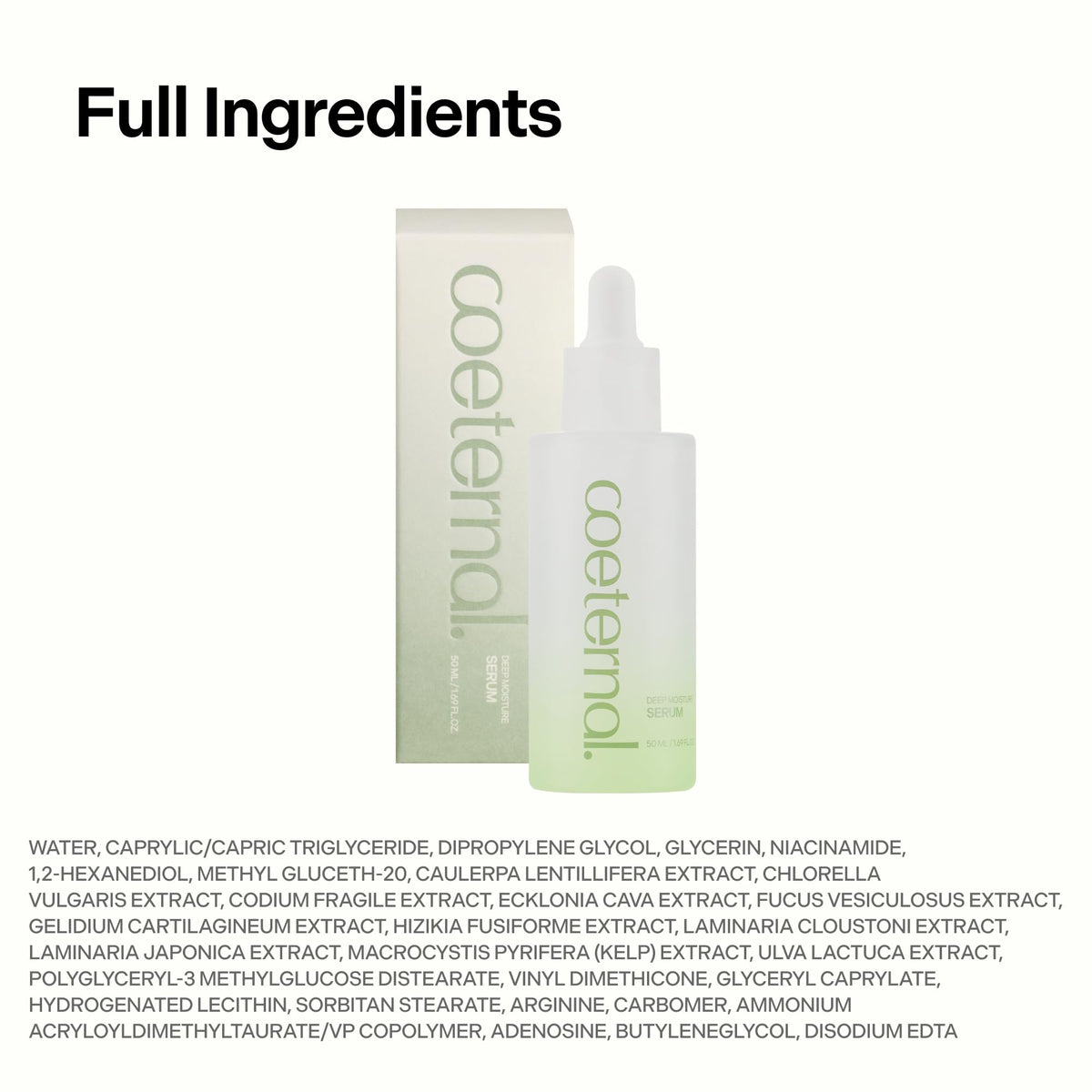 coeternal clinical ingredient chart illustrating actives that support skin moisture