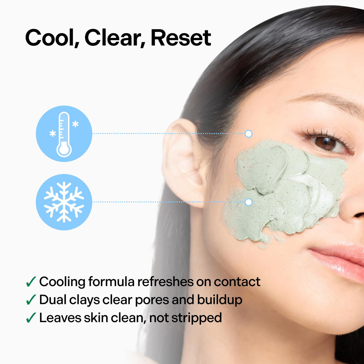 coeternal rinsing mask from face illustrating easy removal and clean finish