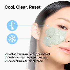 coeternal rinsing mask from face illustrating easy removal and clean finish