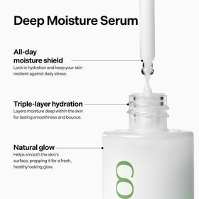 coeternal pump dispensing serum highlighting lightweight texture and fast absorption