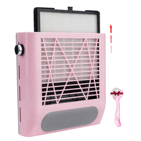 CoFashion front view showing pink dust collector and strong suction benefits