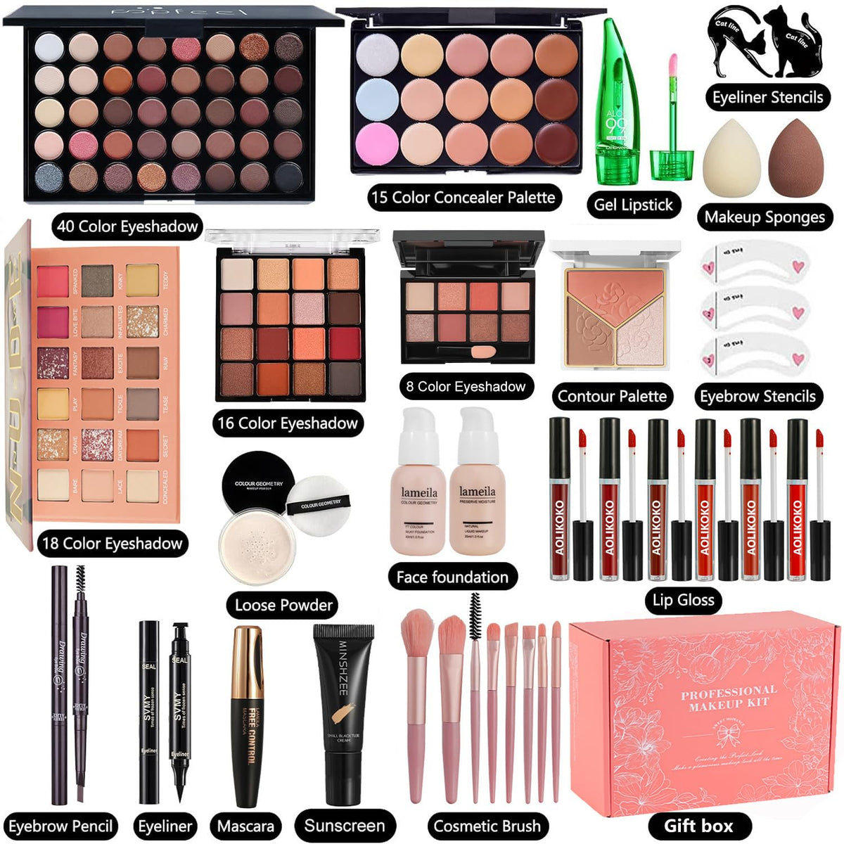 coliusa 40-color eyeshadow palette open with varied mattes and shimmers for versatile looks