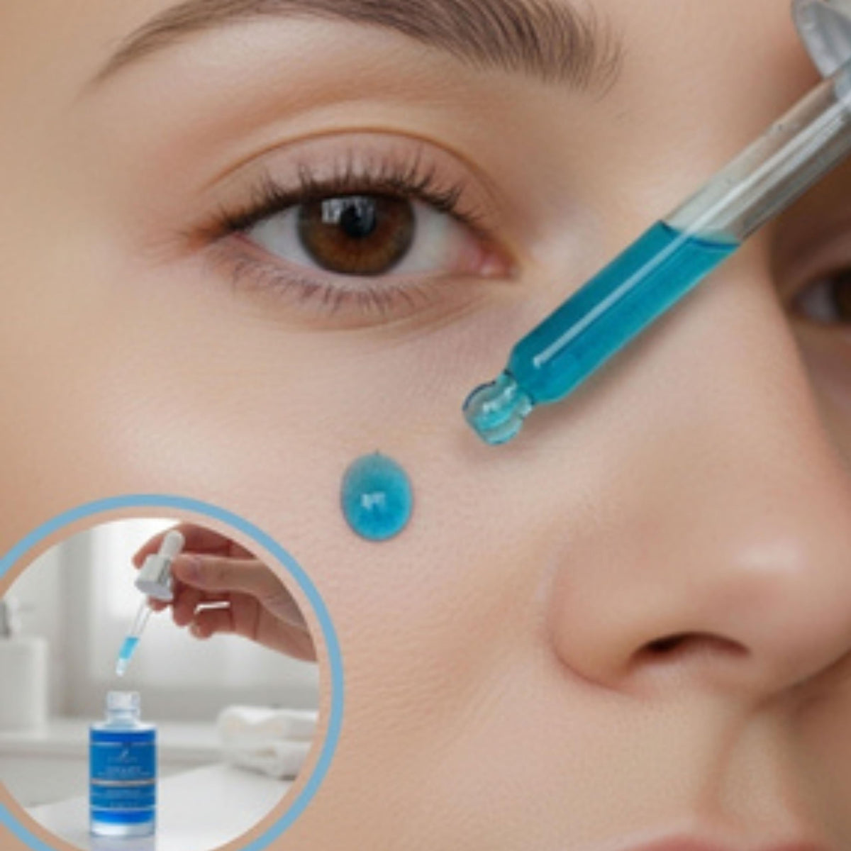 Collagen Tripeptides glass dropper dispensing precise serum for controlled application