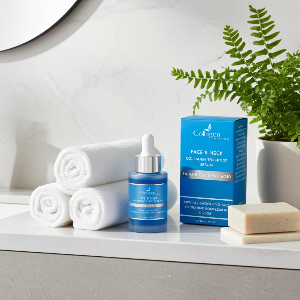 Collagen Tripeptides on bathroom shelf for routine convenience and daily use benefit