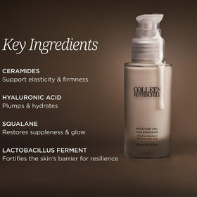 Colleen Rothschild ingredient display featuring hyaluronic acid and ceramides for barrier support