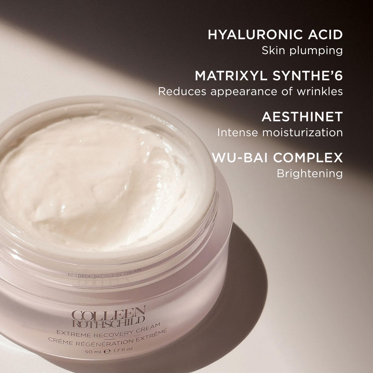 COLLEEN ROTHSCHILD hyaluronic acid and shea butter visual highlighting moisturizing benefits