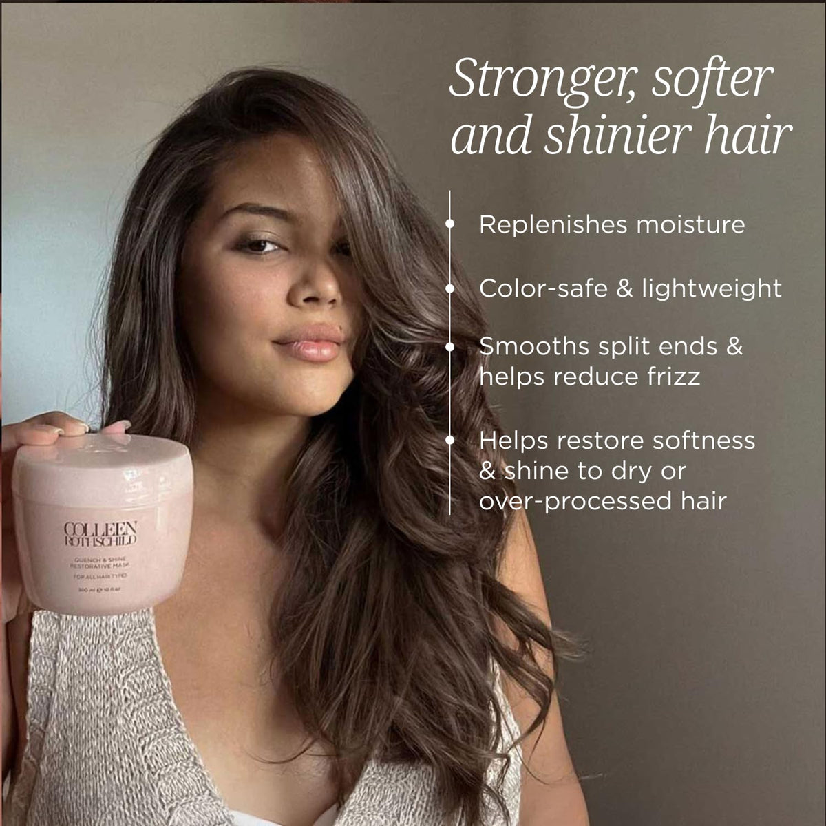 COLLEEN ROTHSCHILD mask applied to hair in shower proving detangling