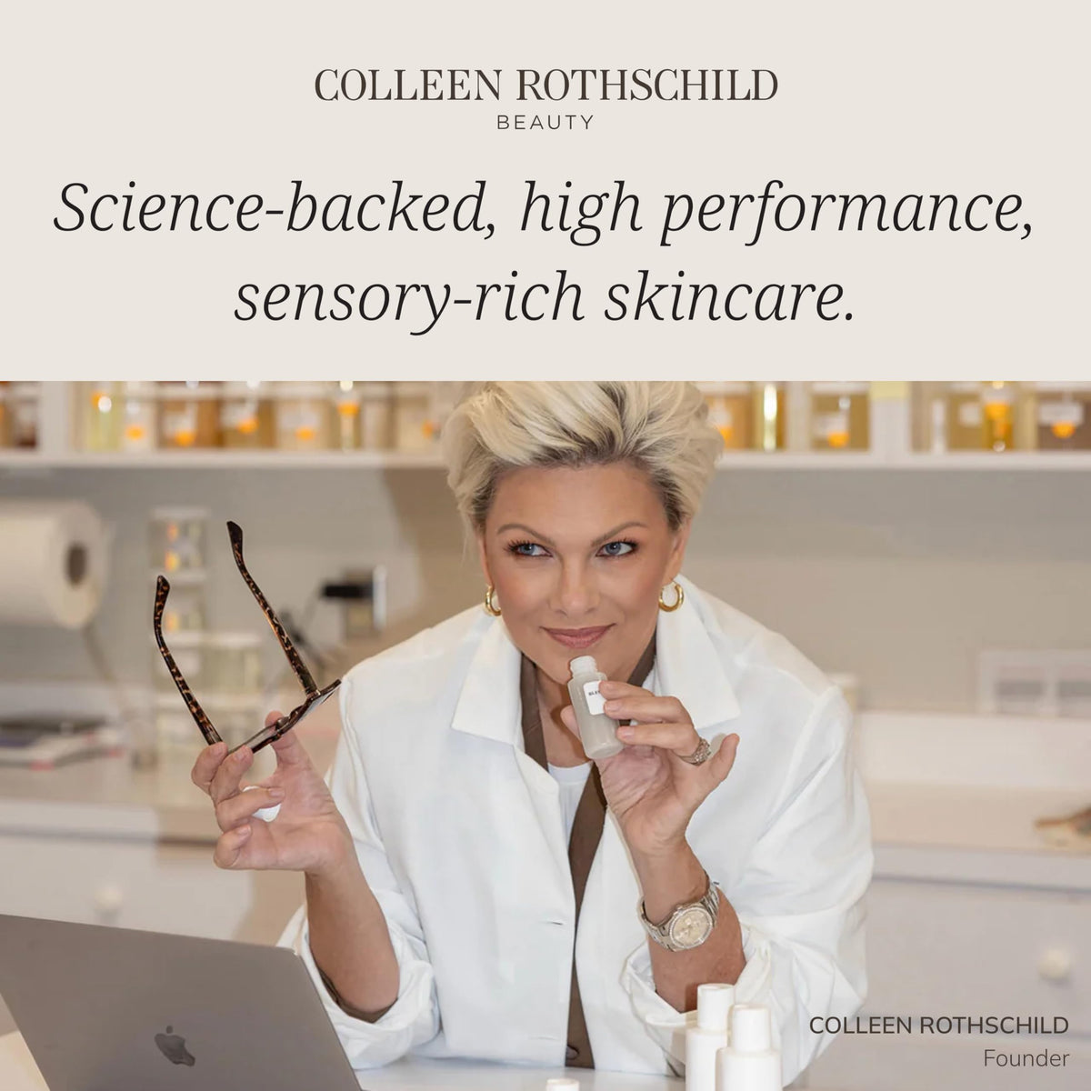 COLLEEN ROTHSCHILD cleansing balm staged on vanity for soothing ritual benefit