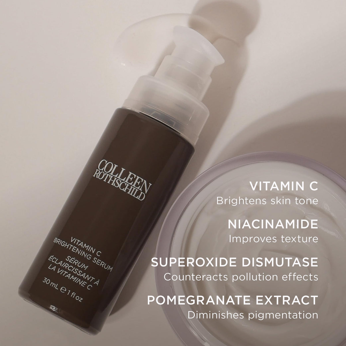 Colleen Rothschild serum texture spread on skin demonstrating quick absorption