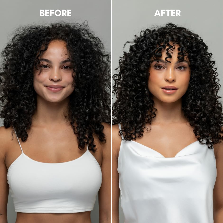 Color Edge styled curls after use showing defined, shiny spirals and reduced frizz
