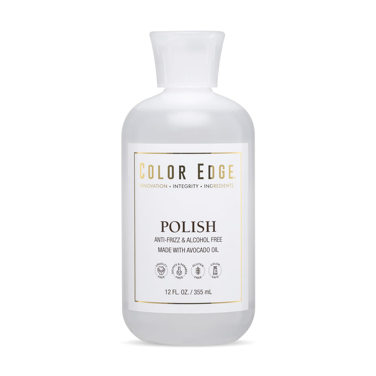 Color Edge bottle front view showing product label and styling benefit