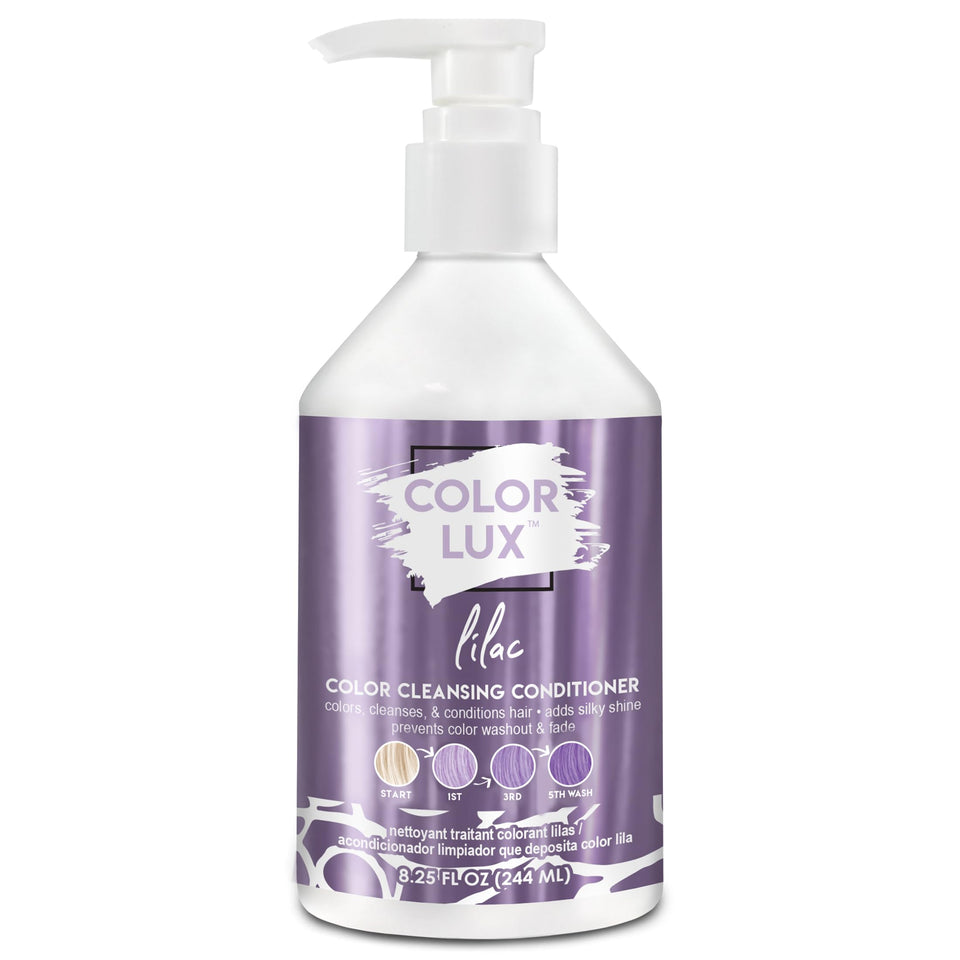 Color Lux front packaging showing lilac 8.25 oz tube and benefit of 3-in-1 formula