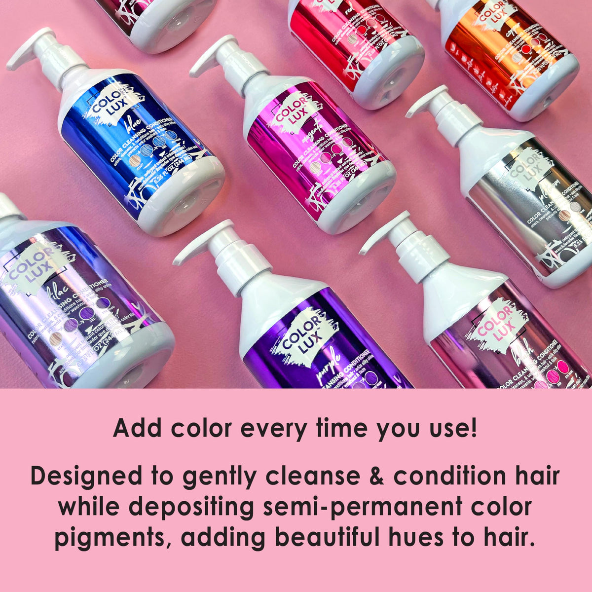 Color Lux creamy platinum conditioner texture showing dense pigment and nourishing oils