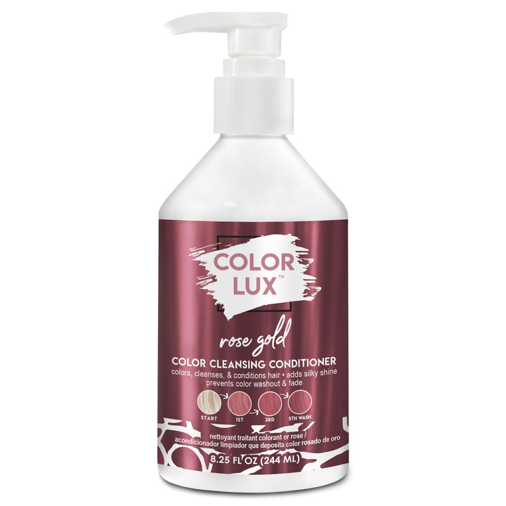 Color Lux front bottle showing Rose Gold shade and benefit of 3-in-1 convenience