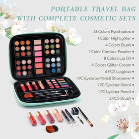 Color Nymph 36-color eyeshadow spread displaying diverse shades for creativity