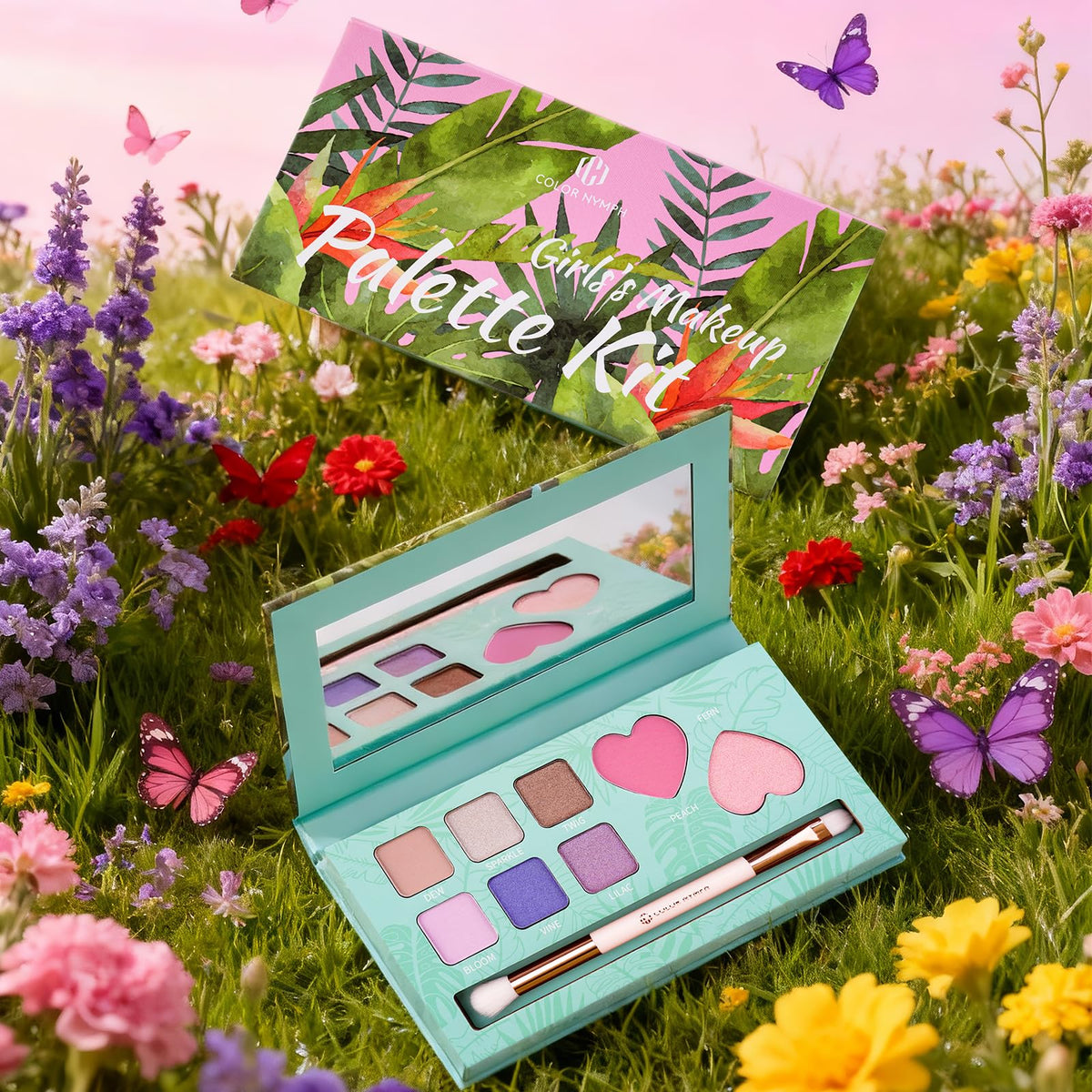 Color Nymph palette in a sleepover setting illustrating fun, beginner-friendly use