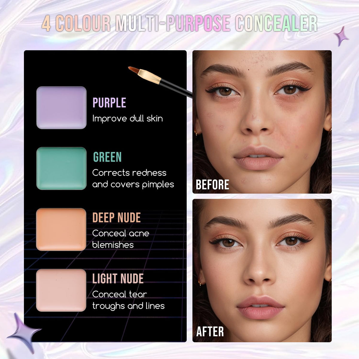 Color Nymph lip products and swatches showing glossy finish options for layering