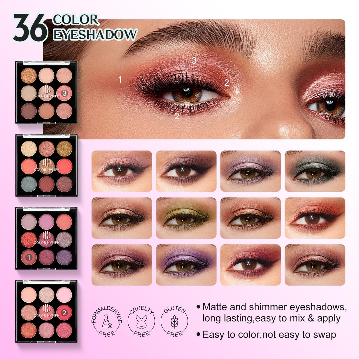 Color Nymph lip oils and glosses lined up for versatile color choices
