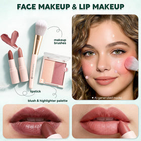 Color Nymph lipstick and blush pairing showing flattering color coordinate