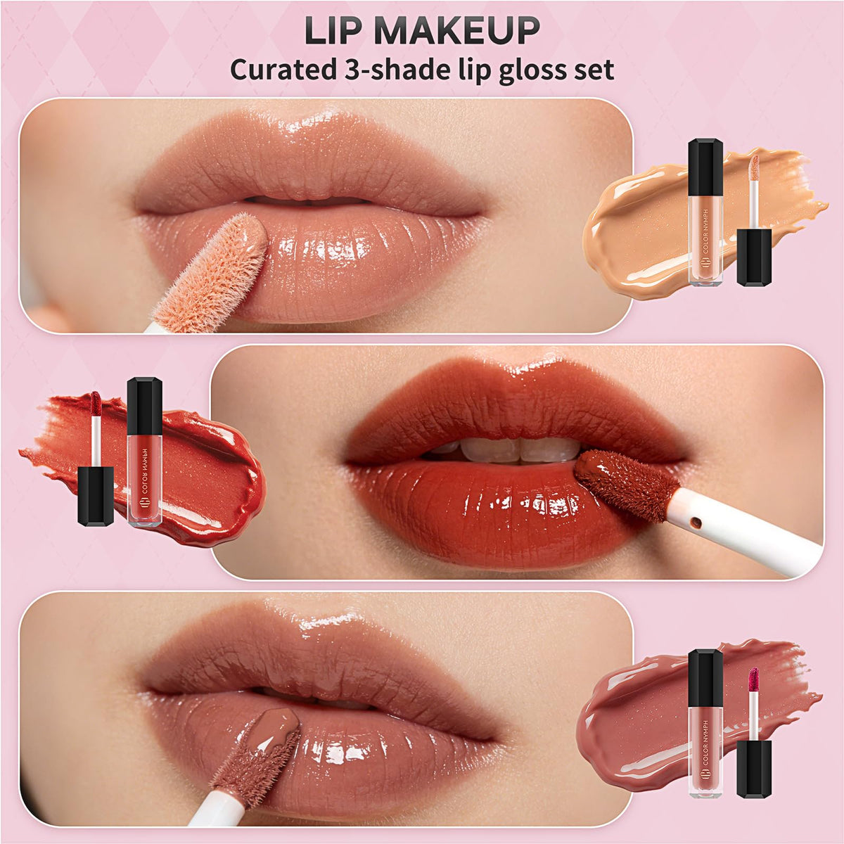 Color Nymph lipstick swatches on arm showing wearable teen shades