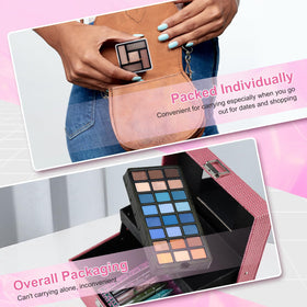 Color Nymph built-in mirror and compartments for organized on-the-go use