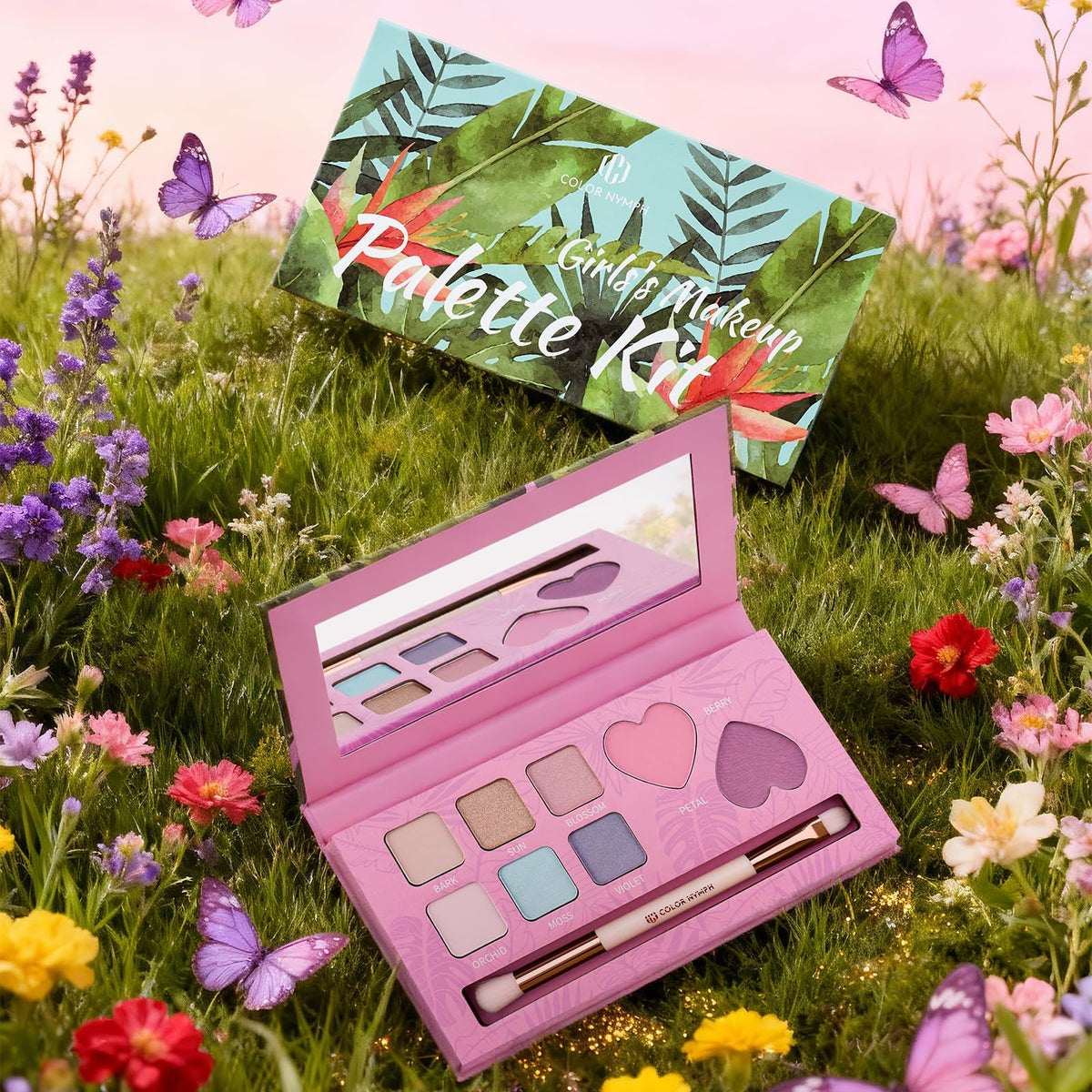 Color Nymph on model tween look illustrating subtle, age-appropriate shimmer and color